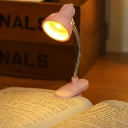 Лампа для чтения книг с зажимом(розовая)