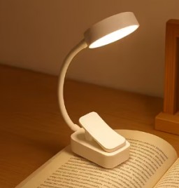 Лампа для чтения книг с зажимом (белая)