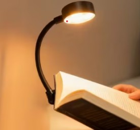 Лампа для чтения книг с зажимом (чёрная)