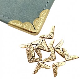 Металлические защитные уголки для книг - 4 шт (Золотые) 